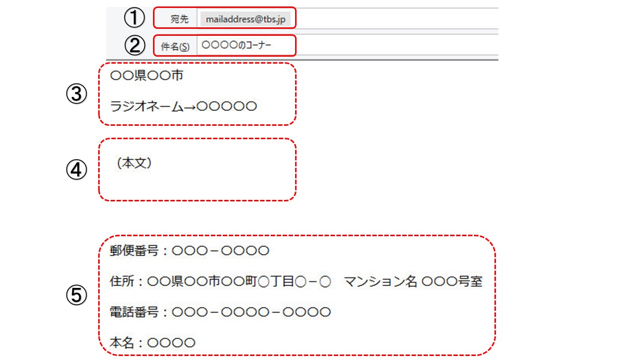 ラジオ メール 送り 方